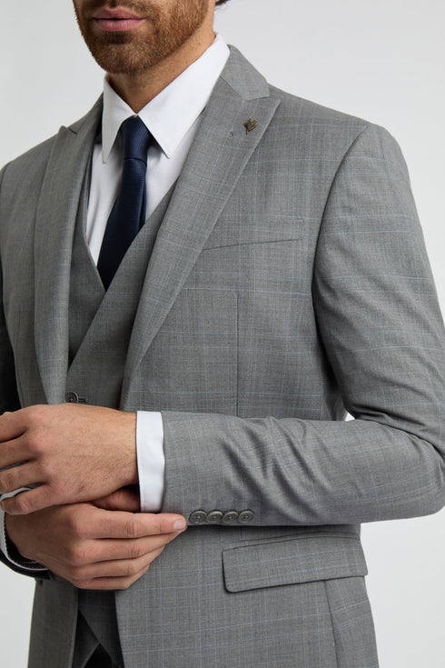 INDUS GREY SOFT CHECK SLIM JKT-Suits-INDUS GREY SOFT CHECK SLIM JKT- Ted Baker Romania